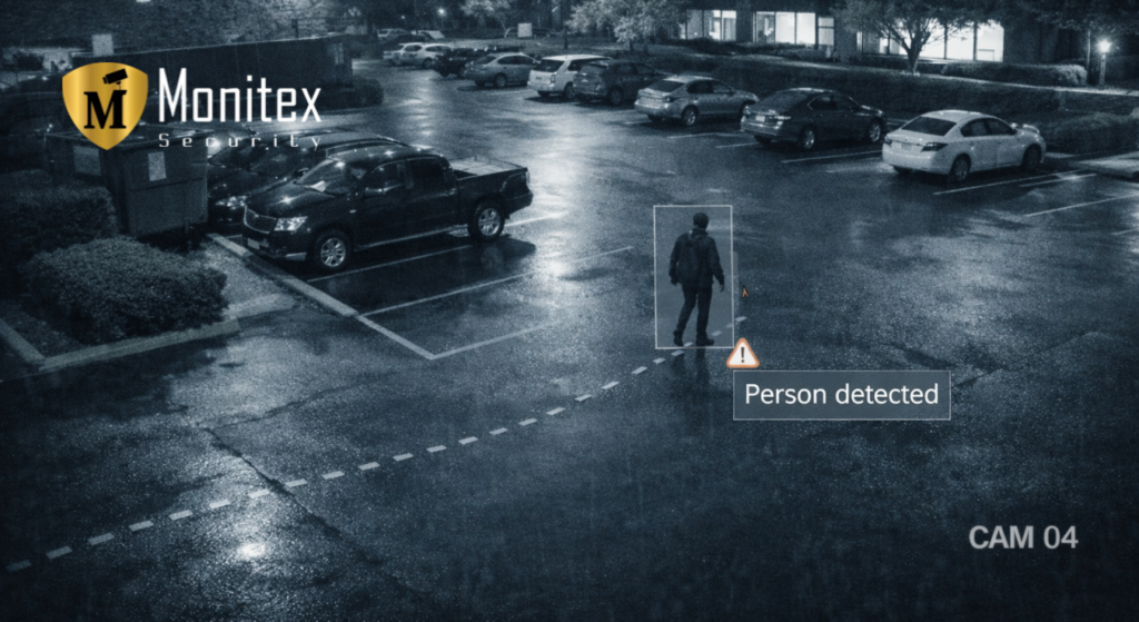 Gloved hand using an impact driver beneath a vehicle at night, highlighting catalytic converter theft prevention and dealership lot security monitoring.